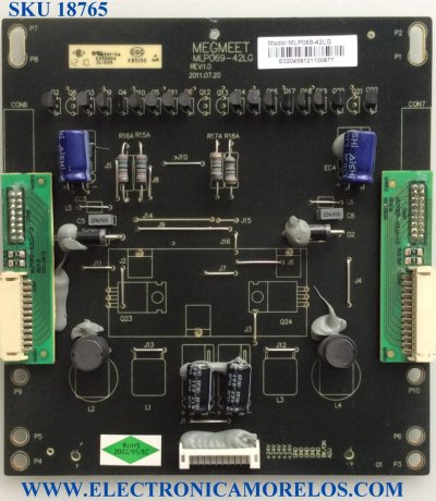 LED DRIVER / UPSTAR MLP069-42LG / MLP069-42LG REV:1.0 / REV:1.0 / E255554 / PANEL LC420EUF (SD)(A1) / MODELO 42"